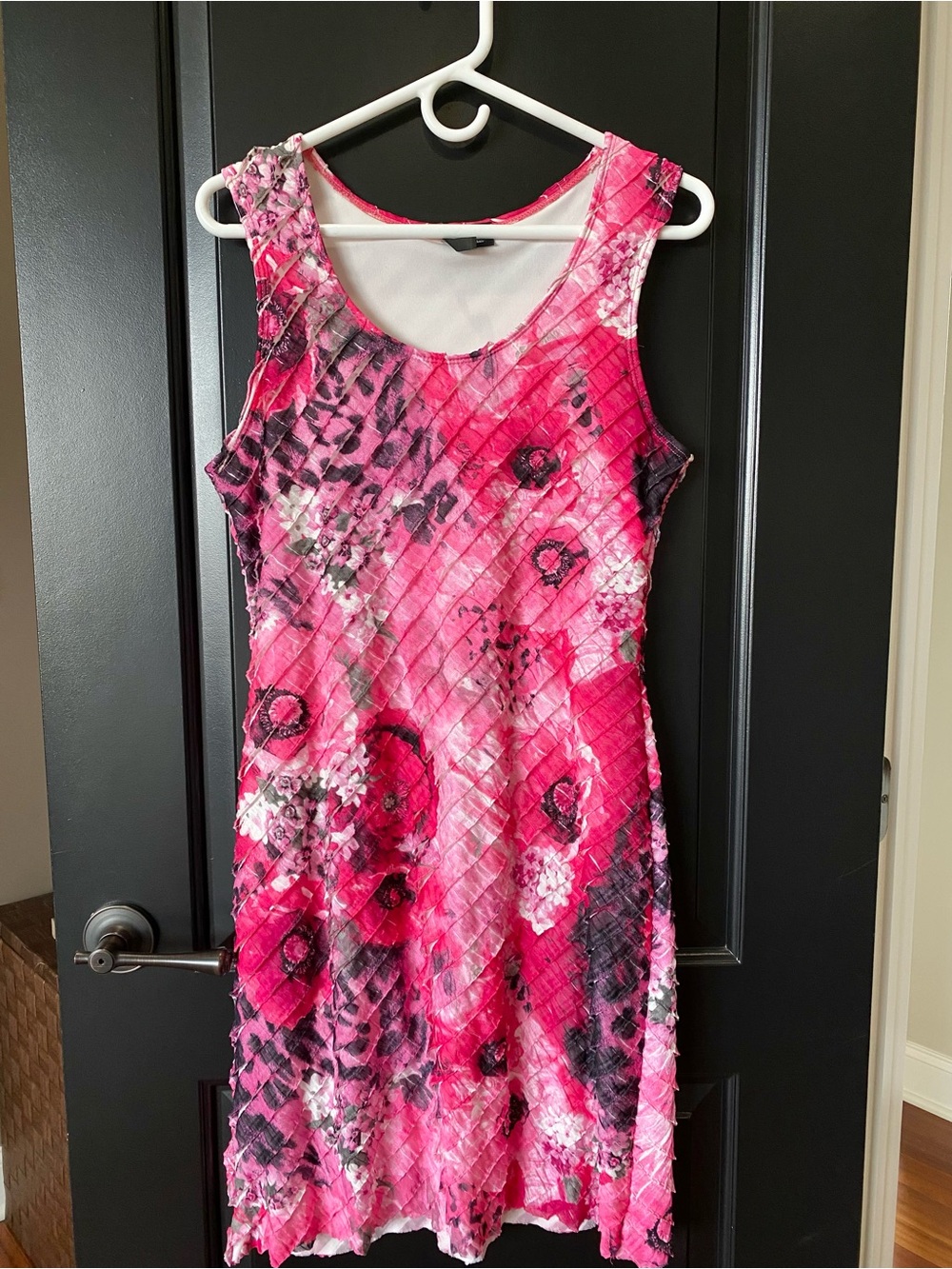 new directions Hot Pink Floral Sleeveless Mini Dress